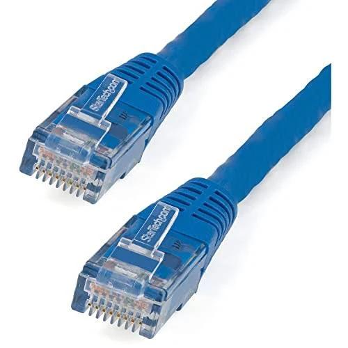 StarTech.com 2ft Cat6 Ethernet Cable - Blue Cat 6 Gigabit Ethernet Wire -650MHz 100W PoE++ RJ45 UTP Molded Category 6 Network/Patch Cord w/Strain