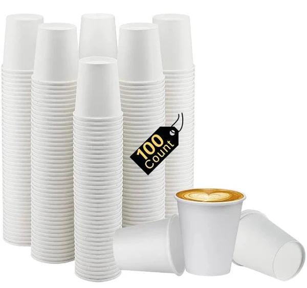 Smygoods 4oz. White Paper Hot Cups, Disposable Paper Cups, Espresso Cups, 100 Count