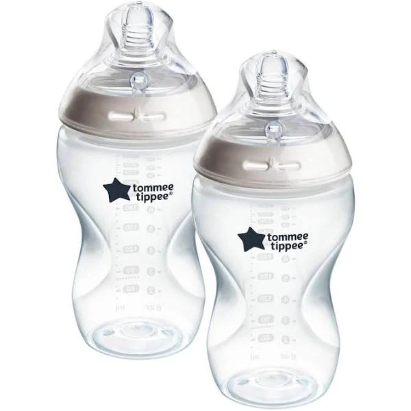 Tommee Tippee Closer to Nature Clear Baby Bottles, 340 ml, 2 Count