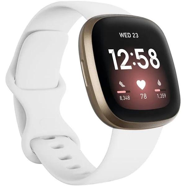 Strapmall Silicone Watch Strap for Fitbit Versa 3/Sense -White - S - AfterPay & zipPay Available