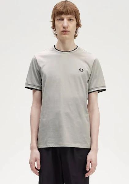 Fred Perry Twin Tipped T-Shirt in Limestone Grey