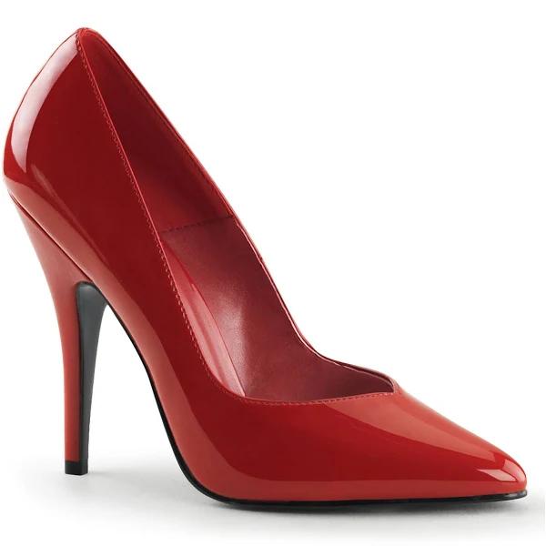 Pleaser SEDUCE-420V Red Patent Pump Size 14