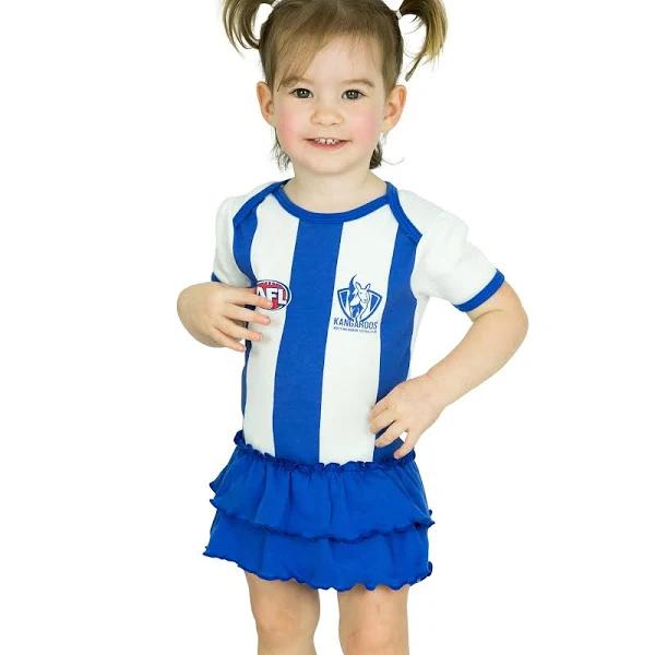 AFL Girls Tutu Footy Suit Body Suit - North Melbourne Kangaroos - Baby Toddler