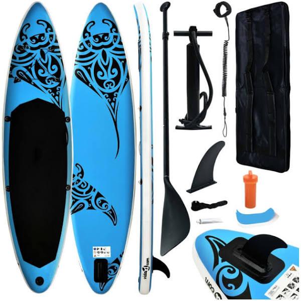 vidaXL - Inflatable Stand Up Paddleboard Set - Blue - 366x76x15 cm