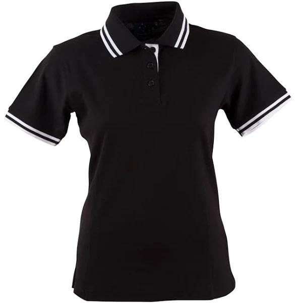 CHATSWOOD | Polo Shirts Plain or Contrast Black+White L