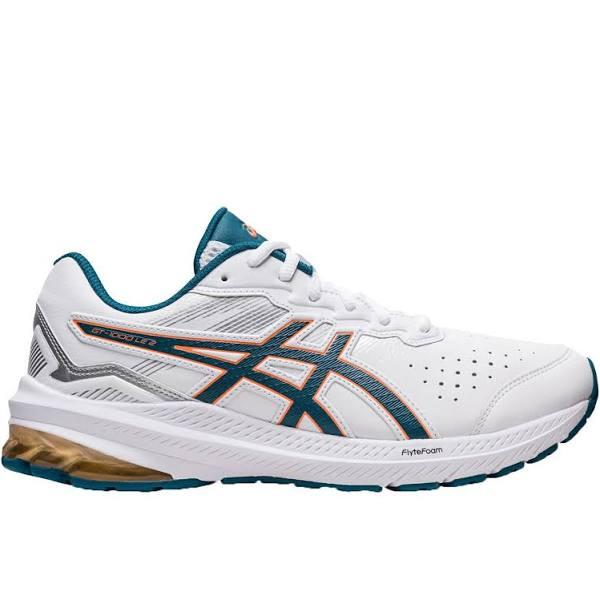 ASICS | Mens GT-1000 Leather 2 2E-Wide (White/Ink Teal) 10.5