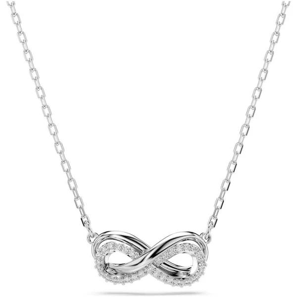 Swarovski Hyperbola Pendant, Pavé, Infinity, White, Rhodium Plated