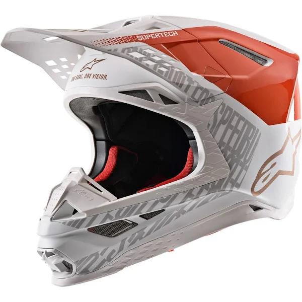 Alpinestars Supertech S-M8 Triple MX Helmet Fluo Orange-White-Gold