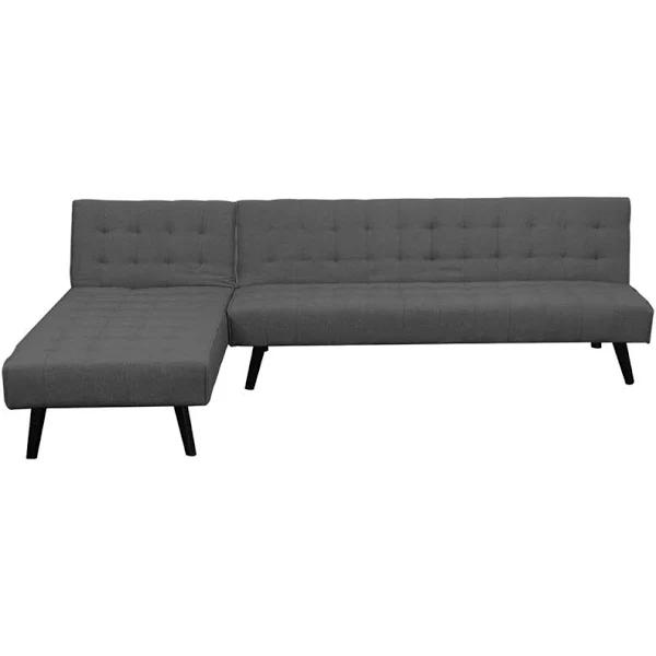 Sarantino 3-Seater Corner Sofa Bed Lounge Chaise Couch - Dark Grey