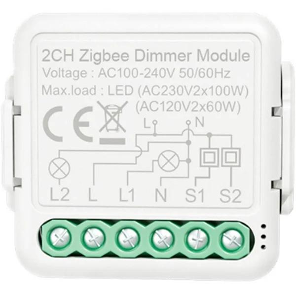 A52 Tuya Zigbee 2-Way Dimming On-Off Switch Zero-fire Version App Mobile Phone Voice Control Modification Module Smart Life Equipment