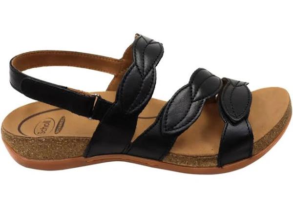 Scholl Able Adjustable Sandal - Black - Womens - Size 39 - Leather - EziBuy