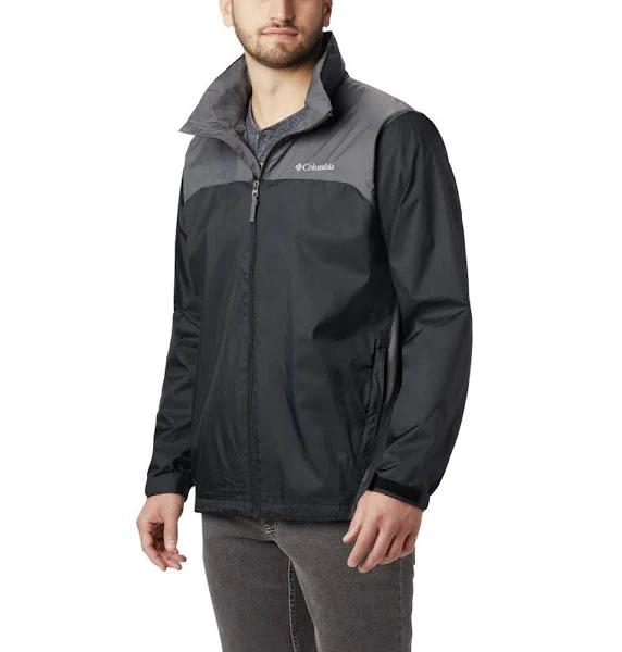 Columbia Men's Glennaker Lake Rain Jacket, Black/Grill, 5x