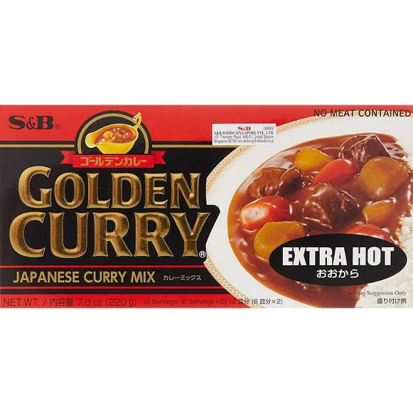 S&B Golden Curry Japanese Curry Mix Extra Hot 220 G