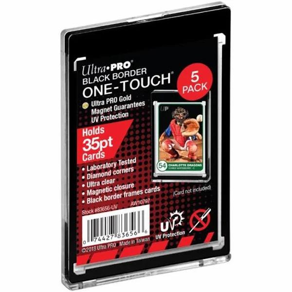 Ultra Pro One-Touch 35pt Black Border Magnetic Closure 5 Pack