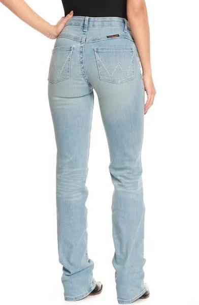 112328398 Wrangler Ladies Mid Rise Reg 34" Leg Bootcut Jean 27