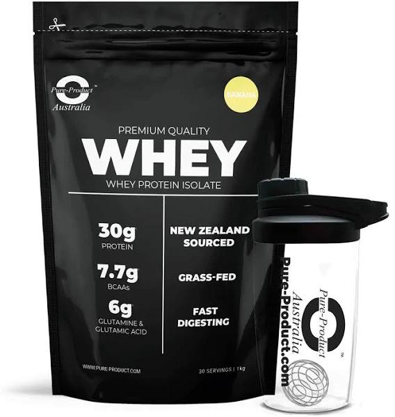 Whey Protein Isolate - WPI Powder from New Zealand 2kg / Banana / Yes by Pure Product Australia