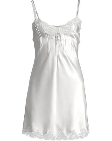 GINIA Silk Pintuck Chemise in Creme - 100% 19mm Silk Grade 6A XS / Creme