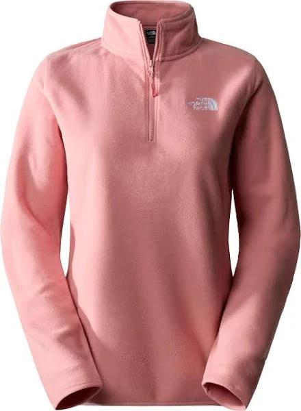 The North Face 100 Glacier 1/4 Zip Fleece Pink Orange Women - XS