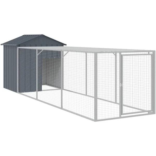 Chicken Cage with Run Anthracite 117x405x123 cm Galvanised Steel