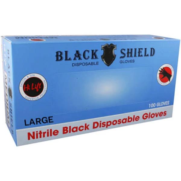 Hi Lift Black Nitrile Disposable 100 Gloves Large