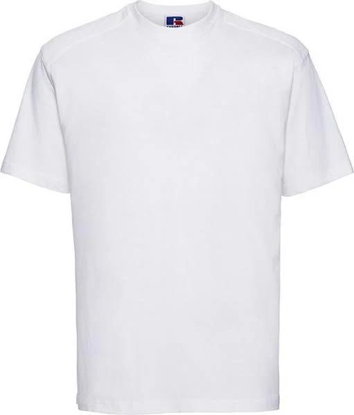 Russell Mens Heavyweight T-Shirt White 3XL Combed Ringspun Cotton Mens T-Shirt