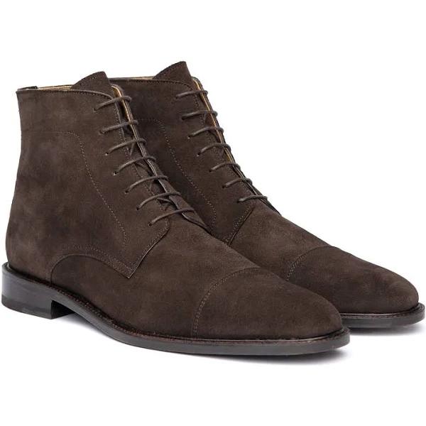 Mens Leather Boot | Sparrods & Co Suede Espresso / EU 42