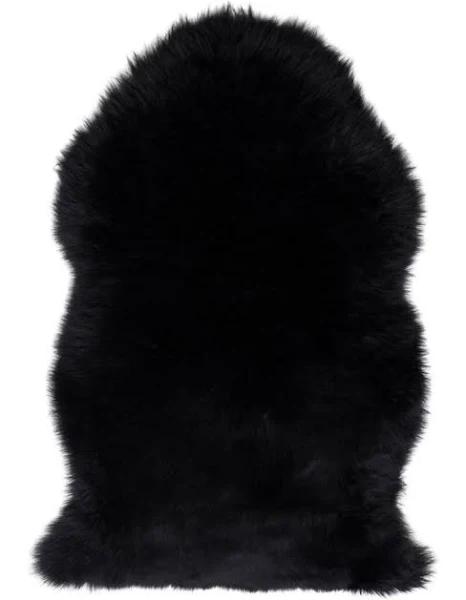 Naturally Sheepskins Black Long Wool Sheepskin Rug - Single