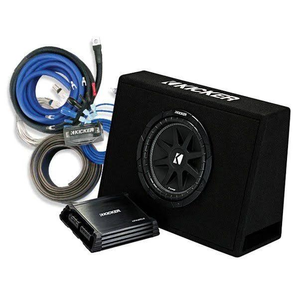 Kicker 10" Slim Enclosure Sub + Amp + Wiring Kit