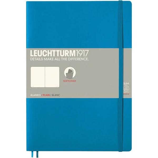 Leuchtturm1917 349271 Notebook Softcover Composition (B5), Plain, Azure