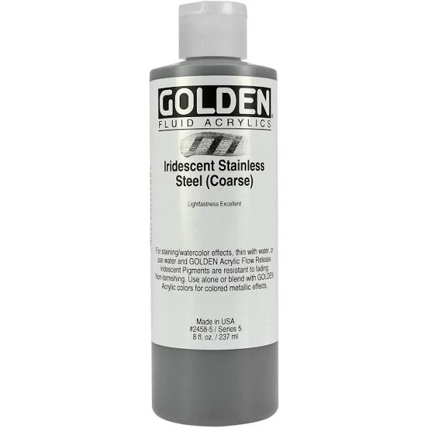 Golden : Fluid : Acrylic Paint : 237ml (8oz) : Iridescent Stainless Steel (Coarse)