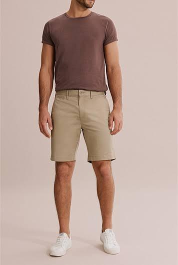 Country Road Men's Verified Australian Cotton Stretch Chino Short Birch in Size 36