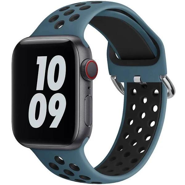 Apple Watch Iwatch Band Silicone Strap-Cyan & Black