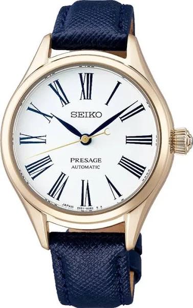 Seiko Ladies Presage Enamel Automatic Watch Gold AU102441