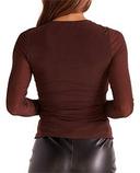 David Jones MINKPINK Allure Mesh Top in Chocolate, Size Large