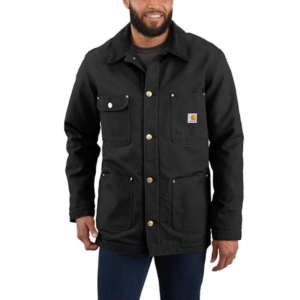 Carhartt Firm Duck Chore Coat Jacket, Black, Size S