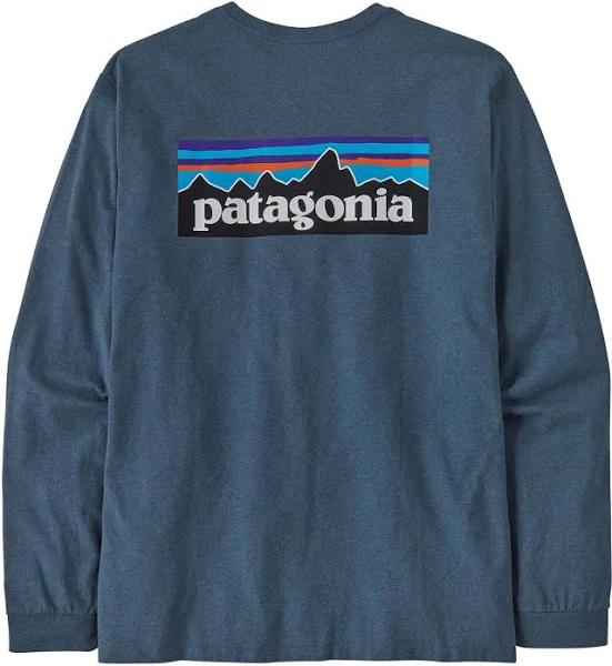 Patagonia P-6 Logo Long Sleeve T-Shirt Ocean Blue - XS