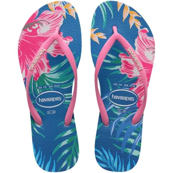 Kids Slim Floral Palm Tranquility Blue 31-32 / Tranquility Blue