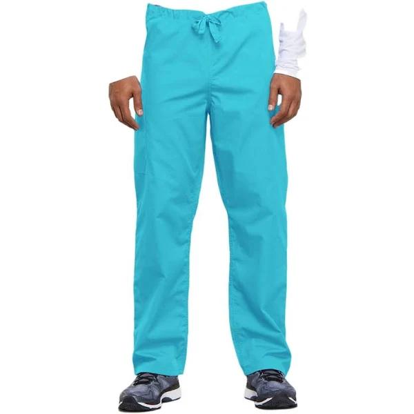 Cherokee Workwear 4100 Scrubs Pants Unisex Drawstring Cargo Turquoise