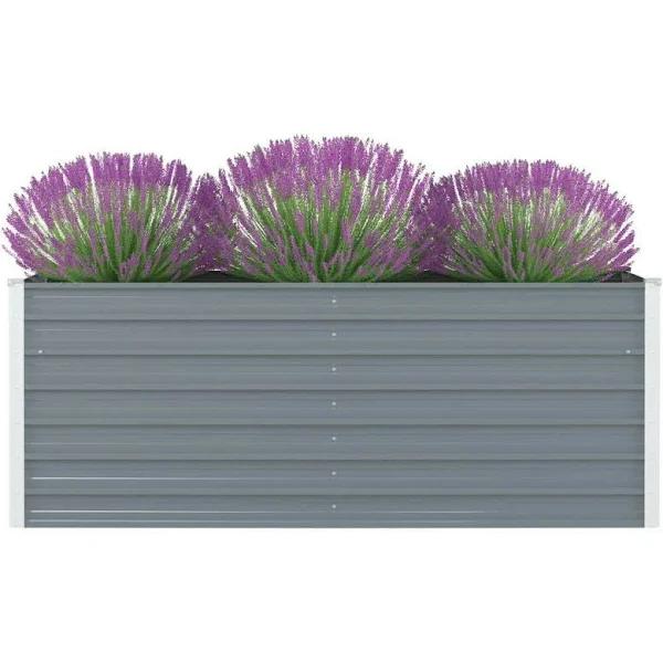 vidaXL - Raised Garden Bed Galvanised Steel - Grey - 160x80x45 cm