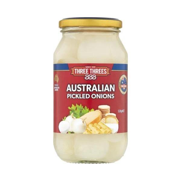 Three Threes White Pickled Australian Onions Condiments