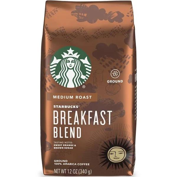 Starbucks Breakfast Blend Medium Roast Ground Coffee 12 oz