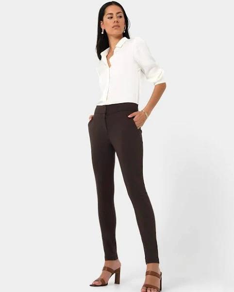 Forcast Women's Emily High-Waisted Skinny Pant - Deep Brown - 12 - AfterPay & zipPay Available