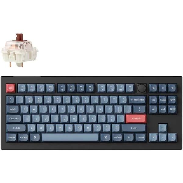 Keychron V3 Max QMK/VIA Wireless Brown Switch Mechanical Keyboard - Carbon Black (Fully Assembled Knob)