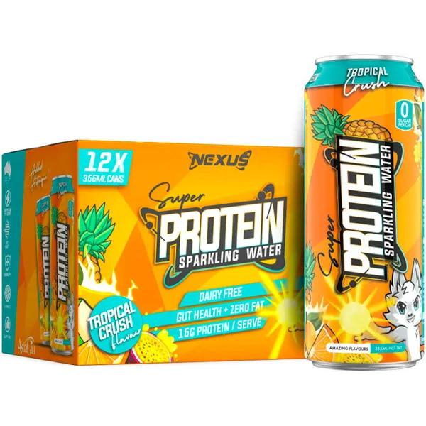 Super Protein Sparkling Water RTD by Nexus Sports Nutrition - Box of 12 / Tropical Crush