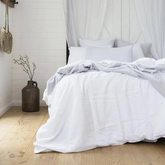 Bambury Linen Quilt Cover Set Ivory by Freedom, 100% Linen. Flax Grown in France/Processed in China.