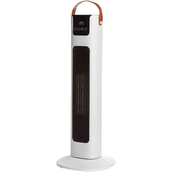 Pursonic Electric Ceramic Tower Heater Portable Oscillating Remote Control - White