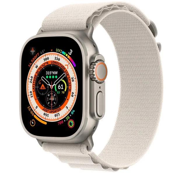 Apple Watch 49-mm Starlight Alpine Loop — Medium