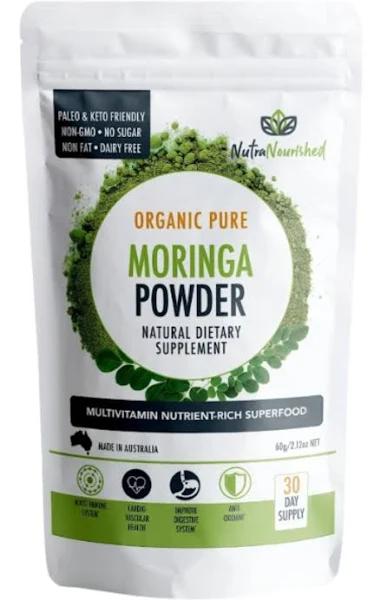 Organic Moringa Leaf Capsules - Australian Grown | Nutra Nourished 60g