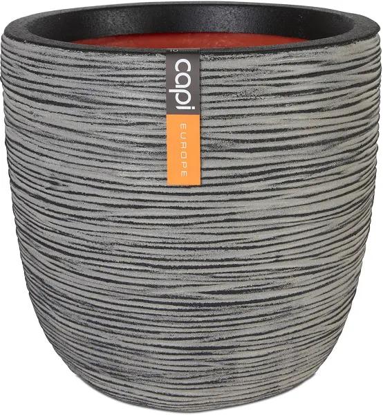 Capi Europe 35 x 34cm Anthracite Rib Outdoor Plant Pot