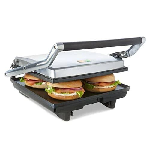 H&C Sandwich Cafe Press Anko 4 Slice Stainless Steel Non Stick Deep Dish Grill Toaster